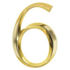  Classic Six Inch Brass House Number 6 Patio, Lawn 