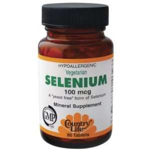 Country Life   Selenium Yeast Free, 100 mcg, 90 tablets 