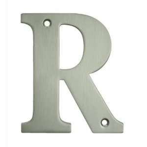   15 Satin Nickel 4 Solid Brass Residential Letter R: Home Improvement
