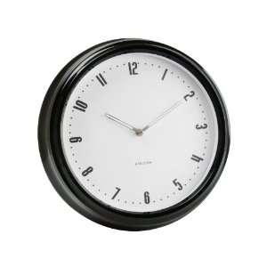  Present Time Karlsson Black Retro Station Wall Clock: Home & Kitchen