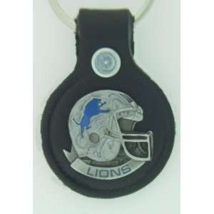   Detroit Lions Small Leather & Pewter Helmet Key Fob 