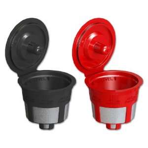 PACK SOLOFILL CUP, BLK/RED Grocery & Gourmet Food
