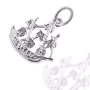 925 Sterling Silver Jewelry, Explorers Charm with Galleon Ship Design 