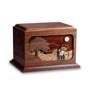  Horse Ride Home Dimensional Wood Cremation Urn 