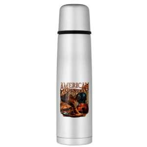  Large Thermos Bottle American Country Boots And Fiddle Violin 