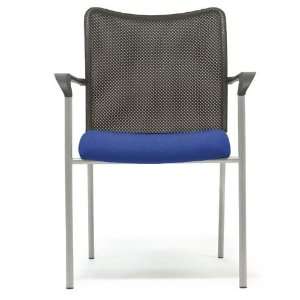  Allseating Black Mesh Stacking Side Chair with Fabric Seat 