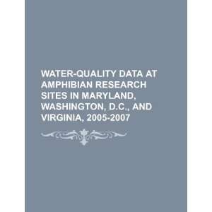  Water quality data at amphibian research sites in Maryland 
