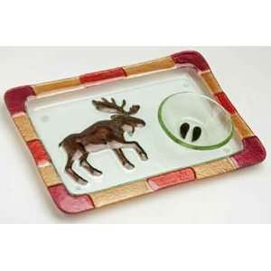  Clear Streams Glass Chip and Dip Set, Moose Kitchen 