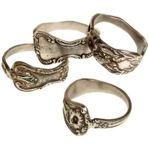 DII Silver Spoon Napkin Ring, Set of 4 