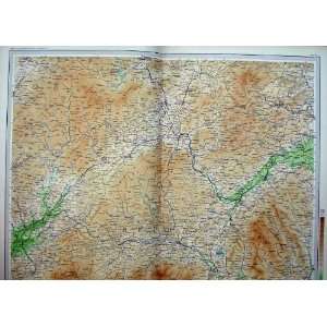  Atlas England Brecon Builth Brecknock Wales Map Print 