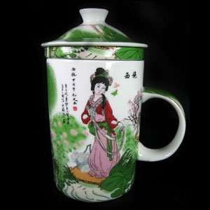  Chinese Porcelain Mug   Ancient China Beauties (Set of 2 