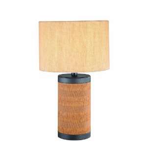  Lite Source LS 2932 Hefe Table Lamp, Leather And Grass 