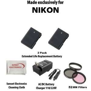  Battery for Nikon EN EL14 1500mAh Each, 3000mAh Total For Nikon 