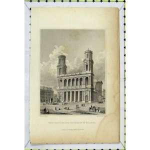    1828 West Front Church St Sulpice Tingle Old Print