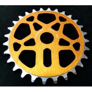 Chop Saw BMX Bicycle SNOWFLAKE 19mm spindle chainwheel   28T   GOLD