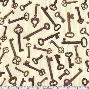  45 Wide Lifes Journey Keys Ivory Fabric By The Yard 
