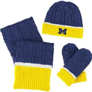   adidas Michigan Wolverines Womens Cable Knit Set