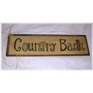 Country Bath Outhouse Sign Wooden Wall Art Bathroom Plaques:  