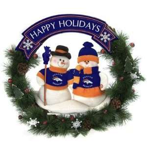   Sports 04186 Snowman Christmas Wreath   Denver Broncos