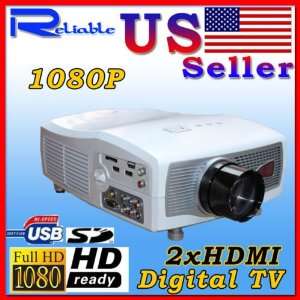  1080p LCD Projector Video Home Theater Hdmi Sd USB VGA Dvb 