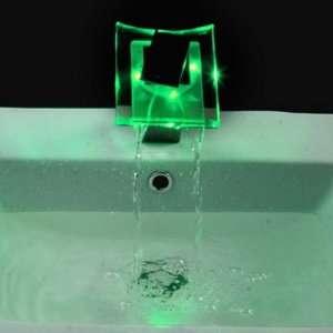   Temperature Sensor RGB Color Waterfall LED Water Faucet Tap: Home