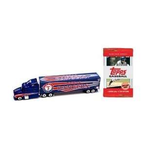2009 MLB 180 Scale Tractor Trailer Diecast   Texas Rangers with 3 