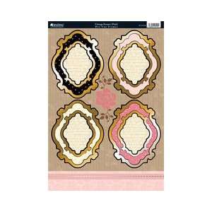  Shabby Chic Die Cut Punch Out Sheet: Vintage Frame Pink 