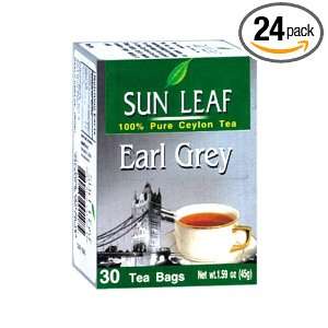Sun Leaf Earlgrey Tea, 30 Count Tea Bags (Pack of 24):  