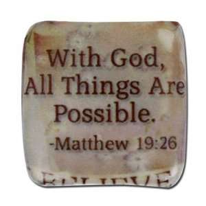  20x21mm All Things Are Possible Bible Quote Decoupage Bead 