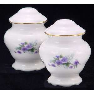  Violet Fine China Salt and Pepper Shakers