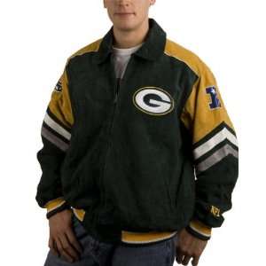  Green Bay Packers Suede Varsity Jacket: Sports & Outdoors
