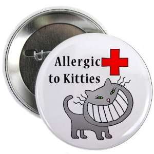 ALLERGIC TO CATS Medical Alert 2.25 inch Pinback Button Badge