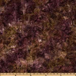  44 Wide Tonga Batik Sugarplum Abstract Aubergine Fabric 