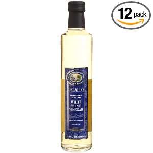 DeLallo Imported White Wine Vinegar, 16.9 Ounce Bottles (Pack of 12 