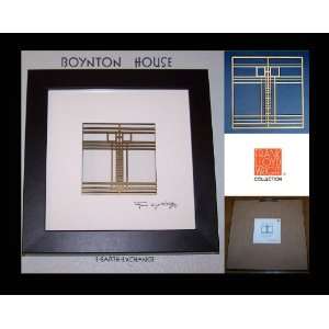  Frank Lloyd Wright BOYNTON HOUSE DESIGN 8 Brass Etched 