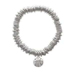   Silver Basketball   Two Sided Charm Links Bracelet [Jewelry] Jewelry