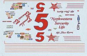 Geoff Bodine All Star Racing 1/32nd Scale Waterslide Decals  