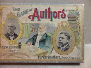 Original Antique 1897 The Game of Authors Parker Bros w/ Cards 