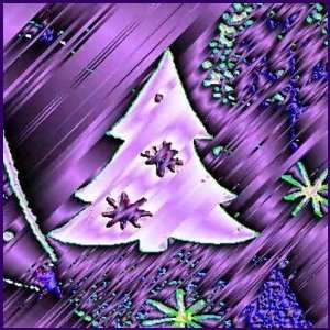  Purple Metal Tree Holiday Happy Stamp