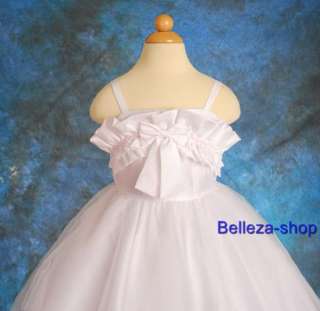 White Flower Girls Pageant Wedding Dress SZ 2T 3T W66  