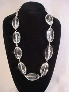 Sterling Wire Wrap Rock Crystal Pools of Light Necklace  