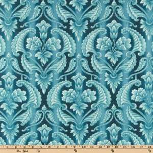  44 Wide Aubrielle Damask Blue Fabric By The Yard Arts 