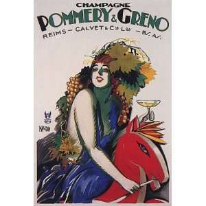  CHAMPAGNE POMMERY & GRENO WOMAN GRAPES HORSE VINTAGE 