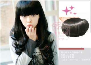   Fashion Girls Clip on Front Neat Bang Fringe Hair Extensions  