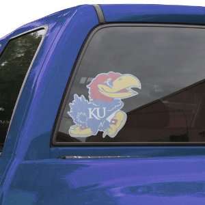    NCAA Kansas Jayhawks Large Perforated Window Decal: Automotive