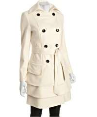 product reviews calvin klein ivory wool blend pleated skirt coat ivory 