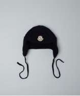 Moncler BABY navy fleece trapper hat style# 318440401
