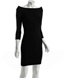 Diane Von Furstenberg black knit boat neck Miao dress   up 