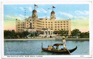 1928 New Nautilus Hotel Miami Beach FL Postcard Florida  