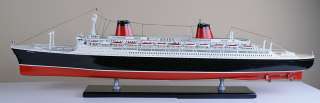 SS France 42 cruise ship wood model French ocean liner wooden boat 